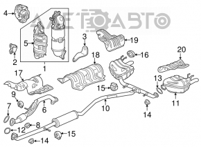 Коллектор выпускной с катализатором Honda Civic X FC 16-21 1.5T