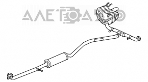 Silentiosul partea din spate cu teava dreapta pentru Honda Civic X FC 16-17 1.5T