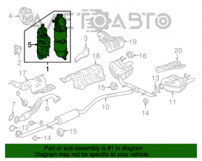 Коллектор выпускной с катализатором Honda Civic X FC 16-21 1.5T