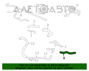 Патрубок охлаждения нижний Honda Civic X FC 16-21 1.5T