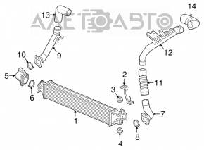 Teava intercooler dreapta Honda Civic X FC 16- 1.5T sus nou original OEM