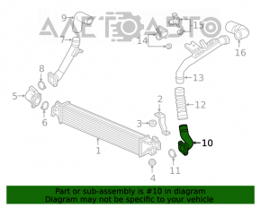 Патрубок интеркулера правый Honda Civic X FC 16-21 1.5T нижний