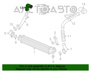 Патрубок интеркулера правый Honda Civic X FC 16- 1.5T верхний