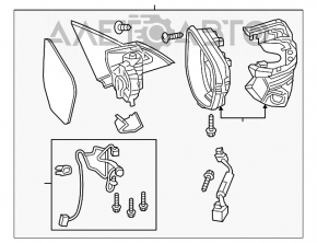 Зеркало боковое правое Honda Civic X FC 16 7 пинов , подогрев, поворотник