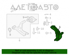 Цапфа со ступицей передняя левая Honda Civic X FC 16-21 1.5T