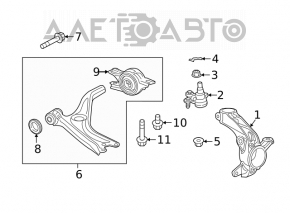 Цапфа со ступицей передняя правая Honda Civic X FC 16-21 1.5T