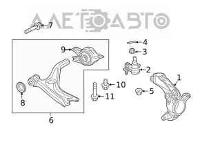 Рычаг нижний передний левый Honda Civic X FC 16- 1.5T