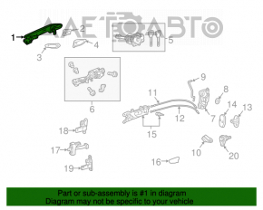 Mânerul ușii exterioare din spate dreapta pentru Lexus RX350 RX450h 16-22 fără cheie