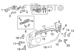 Ручка двери внешняя задняя правая Lexus RX350 RX450h 16-22keyless