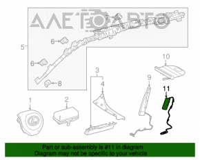 Airbag-ul scaunului din spate stânga al Lexus RX350 RX450h 16-22 este defect.