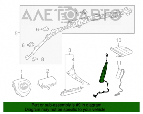 Airbagul scaunului stâng al modelului Lexus RX350 RX450h 16-22