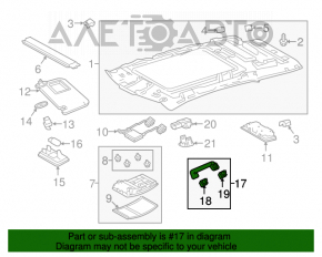 Manerul plafonului din față stânga pentru Lexus RX350 RX450h 16-22, gri.