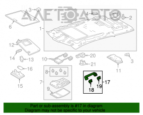 Maner plafon dreapta fata Lexus RX350 RX450h 16-22 gri.