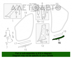 Накладка порога внешняя задняя левая Lexus RX350 RX450h 16-22 черная