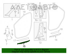 Накладка порога внешн передняя левая Lexus RX350 RX450h 16-22 черн