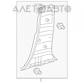 Capacul stâlpului central dreapta jos Lexus RX350 RX450h 16-22 negru.