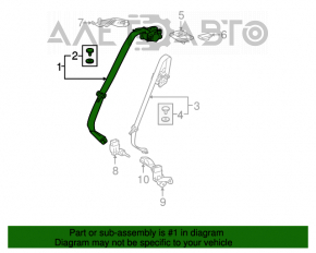 Centura de siguranță spate stânga pentru Lexus RX350 RX450h 16-22, culoare neagră.