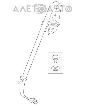 Centura de siguranță centrală spate pentru Lexus RX350 RX450h 16-22, neagră.