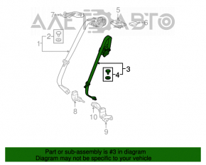 Centura de siguranță centrală spate pentru Lexus RX350 RX450h 16-22, neagră.