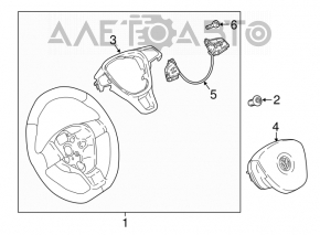 Butonul de control de pe volanul VW Tiguan 18-