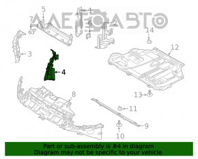 Deflector radiator stânga Ford Focus mk3 11-14 2.0 pe absorbant.