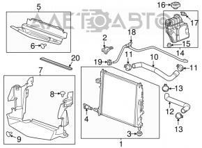 Deflector radiator superior Cadillac ATS 15-18 2.5 3.6