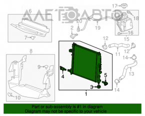 Radiatorul de răcire a apei pentru Cadillac ATS 13- 2.5 13-15