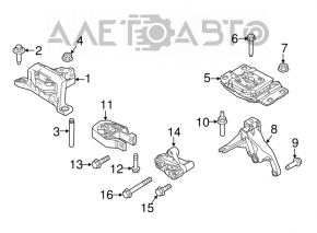 Подушка двигателя левая Ford Focus mk3 15-18 рест 1.0T