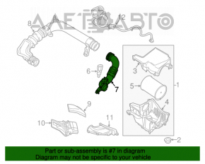 Воздуховод от фильтра Ford Focus mk3 15-18 рест 1.0T 1 часть