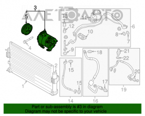 Компрессор кондиционера Ford Focus mk3 15-18 1.0T рест