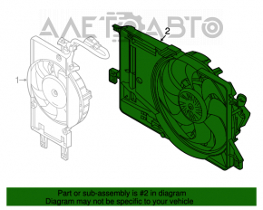 Диффузор кожух радиатора в сборе Ford Focus mk3 15-18 1.0T рест