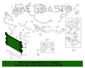 Радиатор охлаждения вода Ford Focus mk3 11-18 1.0T