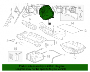 Capacul arcului drept Honda Accord 16-17 hibrid, gri.