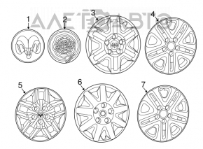 Центральный колпачок на диск Dodge Journey 11-