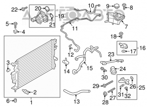 Racordul de răcire inferior Ford Fusion mk5 13-14 1.6T cutie de viteze automată