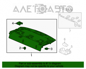 Полка задняя Honda Accord 18-22 черная