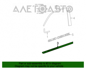 Garnitură ușă față stânga jos Jeep Grand Cherokee WK2 11-21 crom