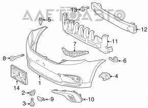 Absorbantul de bara fata pentru Toyota Highlander 11-13, nou, neoriginal.