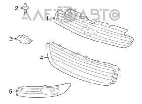 Grila bara stângă a mașinii CHEVROLET IMPALA 06-11 sub faruri