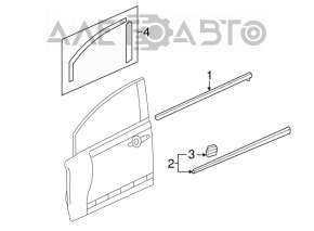 Молдинг двери передней правой нижний Honda Civic 4d 06-09