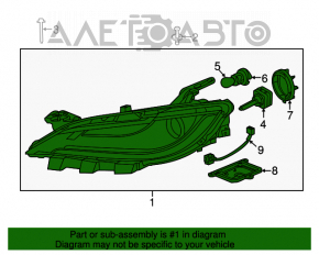 Far stânga față goală Chrysler 200 15-17 xenon fără fixare