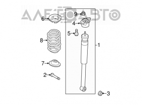 Пружина задняя правая Ford Fiesta 11-19 4d жесткость красн. роз. бел.