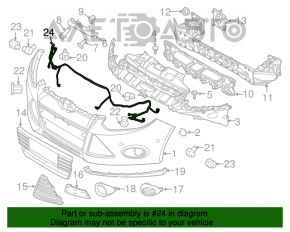 Проводка переднего бампера Ford Focus mk3 11-14 дорест, под птф