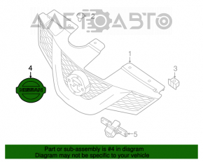 Эмблема передняя решетки радиатора Nissan Rogue 17- квадратная, под радар