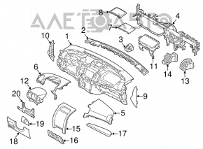 Panoul frontal al torpilei fără AIRBAG Kia Sorento 11-13 pre-restilizare