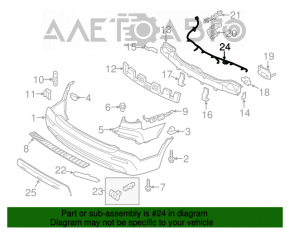 Montarea bumperului spate pentru Kia Sorento 11-13 pre-facelift cu senzori de parcare.