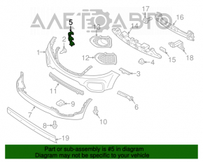 Suportul de bara fata dreapta inferioara pentru Kia Sorento 11-13 pre-restilizare.