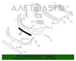 Grila inferioară a bara de protecție față Kia Sorento 11-13, versiunea pentru piața americană.