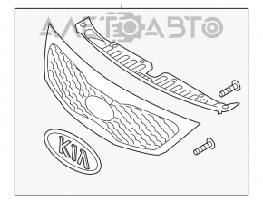 Решетка радиатора grill Kia Sorento 11-13 дорест новый OEM оригинал