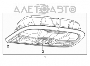 Plafonul de iluminare frontal pentru Jeep Compass 17- fără panoramic, gri, zgârieturi.